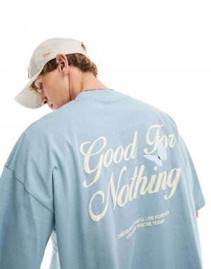 Синяя оверсайз-футболка мечты Good For Nothing. Цвет: синий