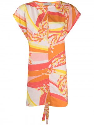 Пляжное платье с абстрактным принтом Emilio Pucci. Цвет: оранжевый