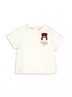Детская футболка с вышивкой «Мишка Тедди» , белый Fendi