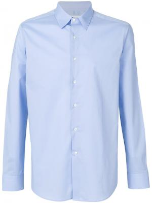 Классическая рубашка Paolo Pecora. Цвет: синий
