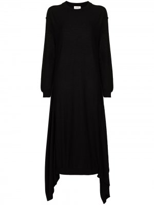 Платье миди с драпировкой на подоле Lemaire. Цвет: черный