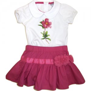 Комплект одежды  для девочек, футболка и юбка, повседневный стиль, размер 68, мультиколор Fun &. Цвет: микс/белый