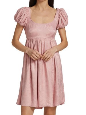 Жаккардовое Мини - Платье BYTIMO Celebration с открытой спиной, розовый
