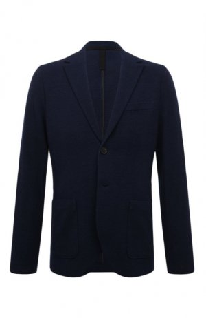 Пиджак из шерсти и хлопка Harris Wharf London. Цвет: синий