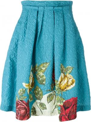 Фактурная юбка с цветочным принтом Antonio Marras. Цвет: синий