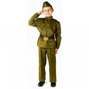 Детский костюм солдата Люкс Pobeda-13 Батик. Цвет: темно-зеленый