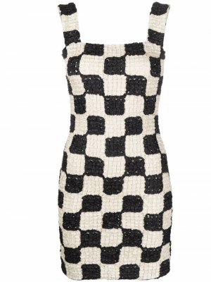 Najya checkered crochet dress Nanushka. Цвет: черный