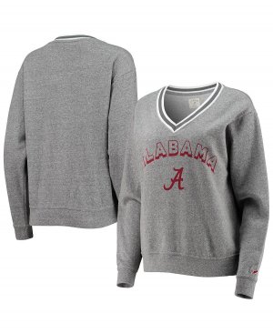 Женский серый пуловер с треугольным вырезом Alabama Crimson Tide Victory Springs, толстовка v-образным League Collegiate Wear