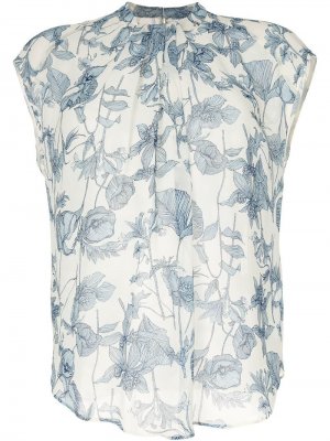 Блузка без рукавов с цветочным принтом Tomorrowland. Цвет: белый