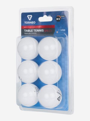 Мячи для настольного тенниса 1-Star, 6 шт., Белый, размер Без размера Torneo. Цвет: белый