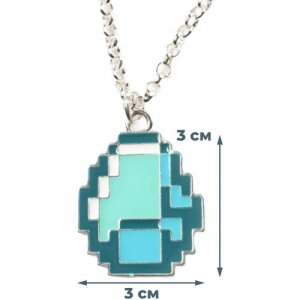 Кулон Майнкрафт Minecraft алмаз (на цепочке, 3 см) Jinx