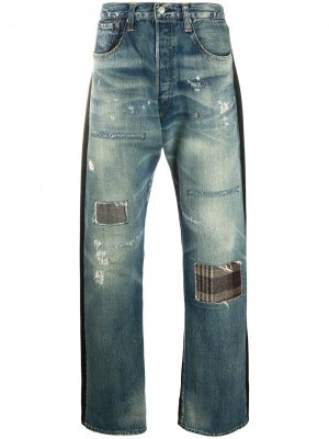 Широкие джинсы с нашивками Junya Watanabe MAN. Цвет: синий