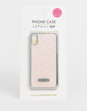 Розовый чехол для iPhone X/XS с блестками Skinnydip