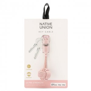 Брелок с зарядным кабелем Key Cable Native Union. Цвет: розовый