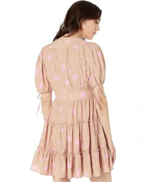 Платье Stefina Printed Tie Back Tiered Mini Dress, цвет Light Brown Ted Baker