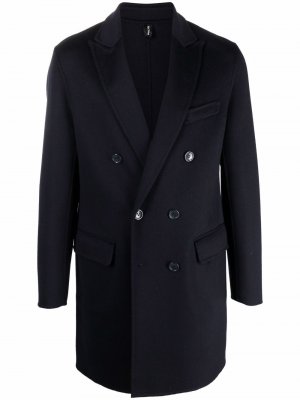 Короткое двубортное пальто Paltò. Цвет: синий