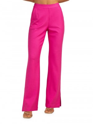 Расклешенные брюки Hush из твила с разрезом , розовый Trina Turk