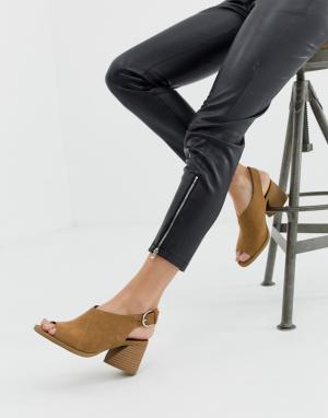 Светло-коричневые повседневные сандалии на блочном каблуке с ремешком через пятку Dani-Светло-коричневый Faith