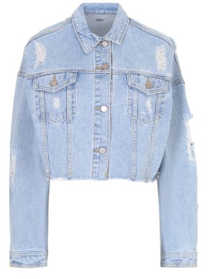 Куртка джинсовая LIKE YANA. Цвет: голубой