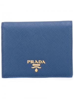 Складная визитница Prada. Цвет: синий