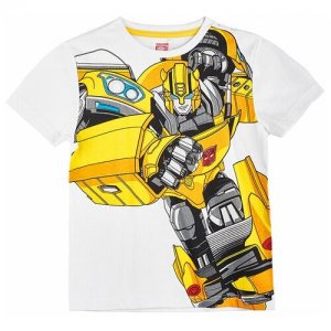 Фуфайка (футболка) детская для мальчиков SS20LTR100854 Transformers. Цвет: белый