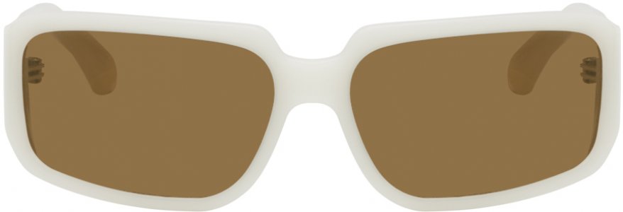 Белые квадратные солнцезащитные очки Linda Farrow Edition Dries Van Noten