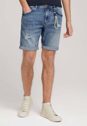 Шорты джинсовые Tom Tailor Denim с брелоком. Цвет: синий