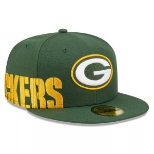 Мужская приталенная шляпа New Era Green Bay Packers с разрезом по бокам 59FIFTY