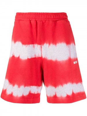 Спортивные шорты с принтом тай-дай MSGM. Цвет: красный