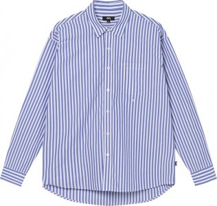 Рубашка Classic Poplin Shirt 'Blue Stripe', синий Stussy