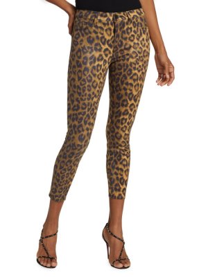 Укороченные эластичные джинсы скинни Margot со средней посадкой и цвет Cheetahом L'Agence, Cheetah L'AGENCE