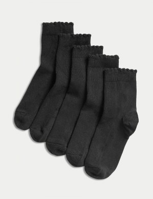 5 упаковок коротких носков-пико , черный Marks & Spencer