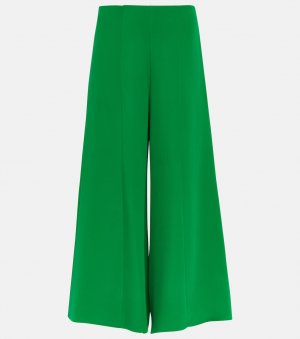 Шелковые брюки-кюлоты со средней посадкой VALENTINO, зеленый Valentino