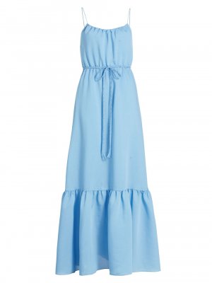Платье макси Jayda с круглым вырезом и поясом , синий Alice + Olivia
