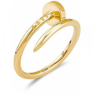 Кольцо помолвочное , желтое золото, 585 проба, гравировка, размер 17.5 Tsar
