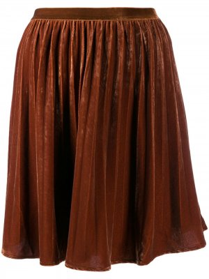 Расклешенная юбка мини с завышенной талией Mes Demoiselles. Цвет: коричневый