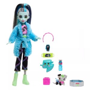 Monster High Фрэнки Штейн: кукла и набор для ночевки в стиле Creeover Party Mattel