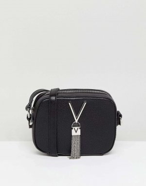 Черная сумка через плечо с кисточкой и камерой Valentino Bags