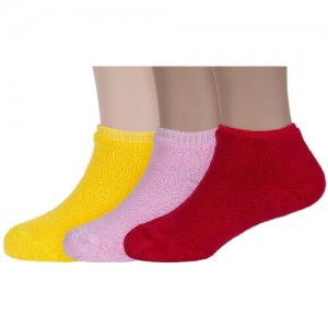 Комплект из 3 пар детских махровых носков микс 6, размер 20-22 ХОХ. Цвет: мультиколор