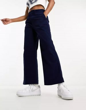 Темно-синие укороченные широкие брюки чинос с плоским передом , темно-синий Polo Ralph Lauren