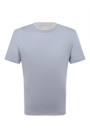Хлопковая футболка Eleventy. Цвет: голубой