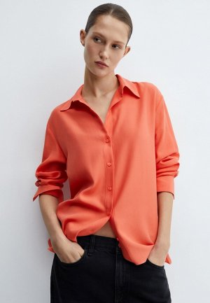 Рубашка Mango LIMA. Цвет: коралловый