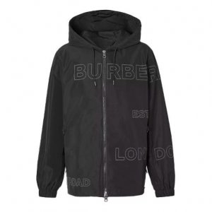 Куртка Men's Alphabet Printing Hooded Jacket Black, черный Burberry