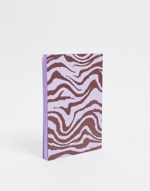 Фиолетовый блокнот с принтом зебра из переработанной бумаги Signe-Мульти Monki