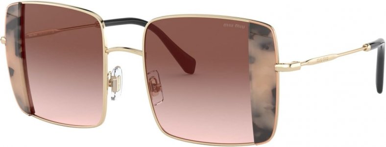 Солнцезащитные очки 0MU 56VS , цвет Pink Gold/Pink Havana/Gradient Brown Miu