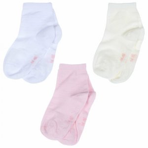 Носки 3 пары, размер 12-14, бежевый, розовый RuSocks. Цвет: розовый/бежевый/белый