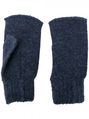Вязаные перчатки-митенки Maison Margiela. Цвет: синий