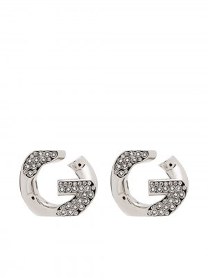 Серьги-гвоздики G Chain с кристаллами Givenchy. Цвет: серебристый