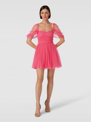 Коктейльное платье с полупрозрачными рукавами LACE & BEADS, розовый Beads