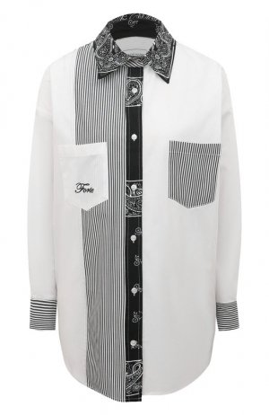 Хлопковая рубашка Forte Dei Marmi Couture. Цвет: чёрно-белый